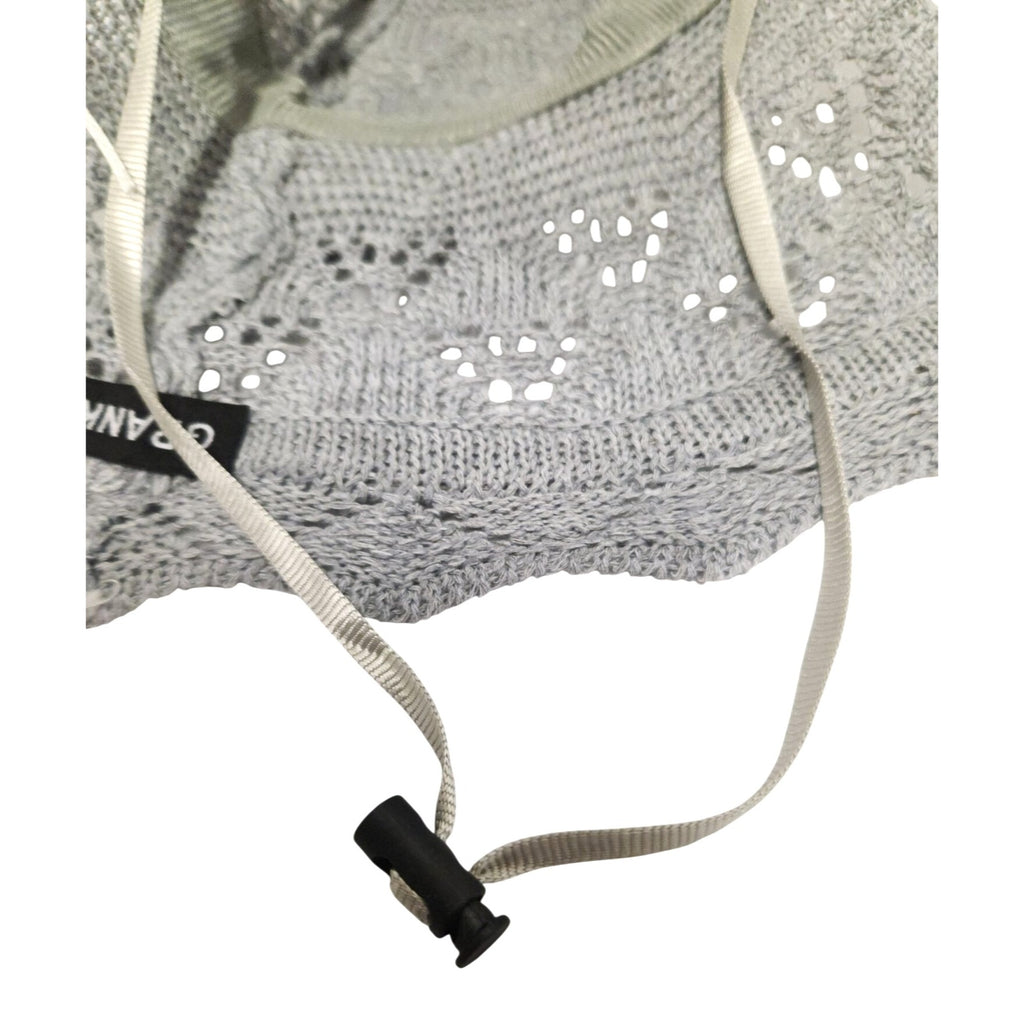 Light Gray Wide Brim Sun Hat Foldable Travel Beach Hat Adjustable Chin Strap Garden Resort Hat
