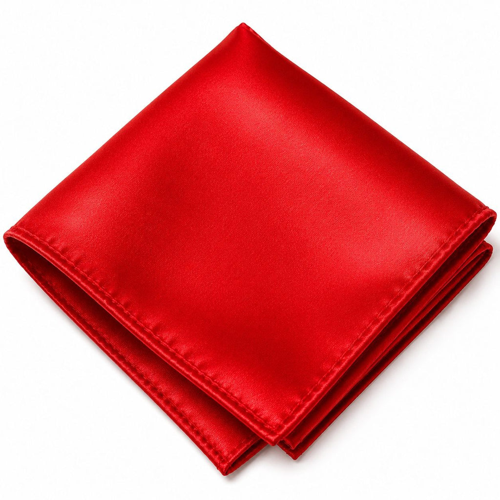Red Satin Pocket Square 9x9 Mens Handkerchief Wedding Suit Formal Prom Unisex