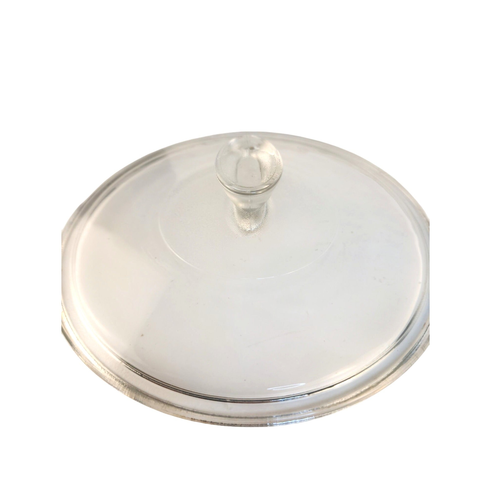 Vintage Pyrex Clear Glass Lid CW 22 C 8" Round W/ Oval Handle Fin Knob Design