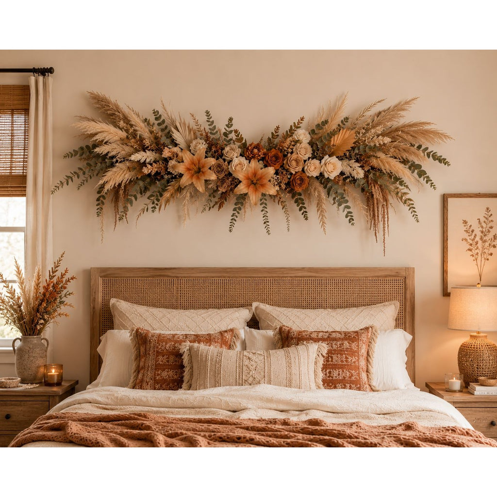 Orange Peach Real Touch Lily Stems, Faux Lily Flowers, Artificial Lilies, Fall Floral Stems, Farmhouse Decor, Autumn Flowers, Set of 2 Stems