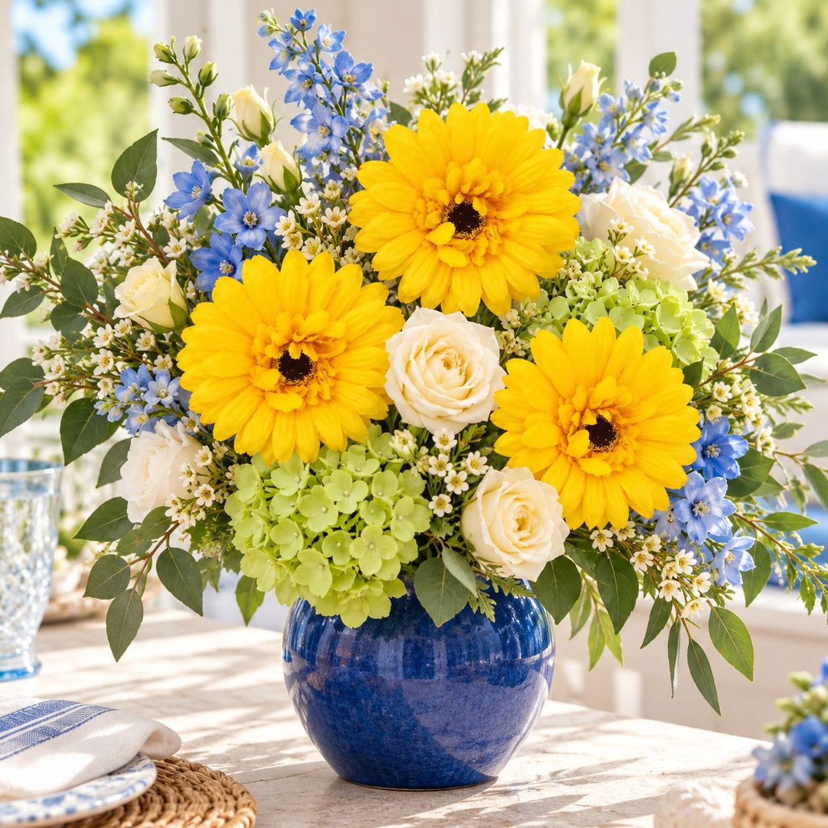 4 Yellow Artificial Gerbera Daisy Heads, 4 Inch, with Separate Wire Stems