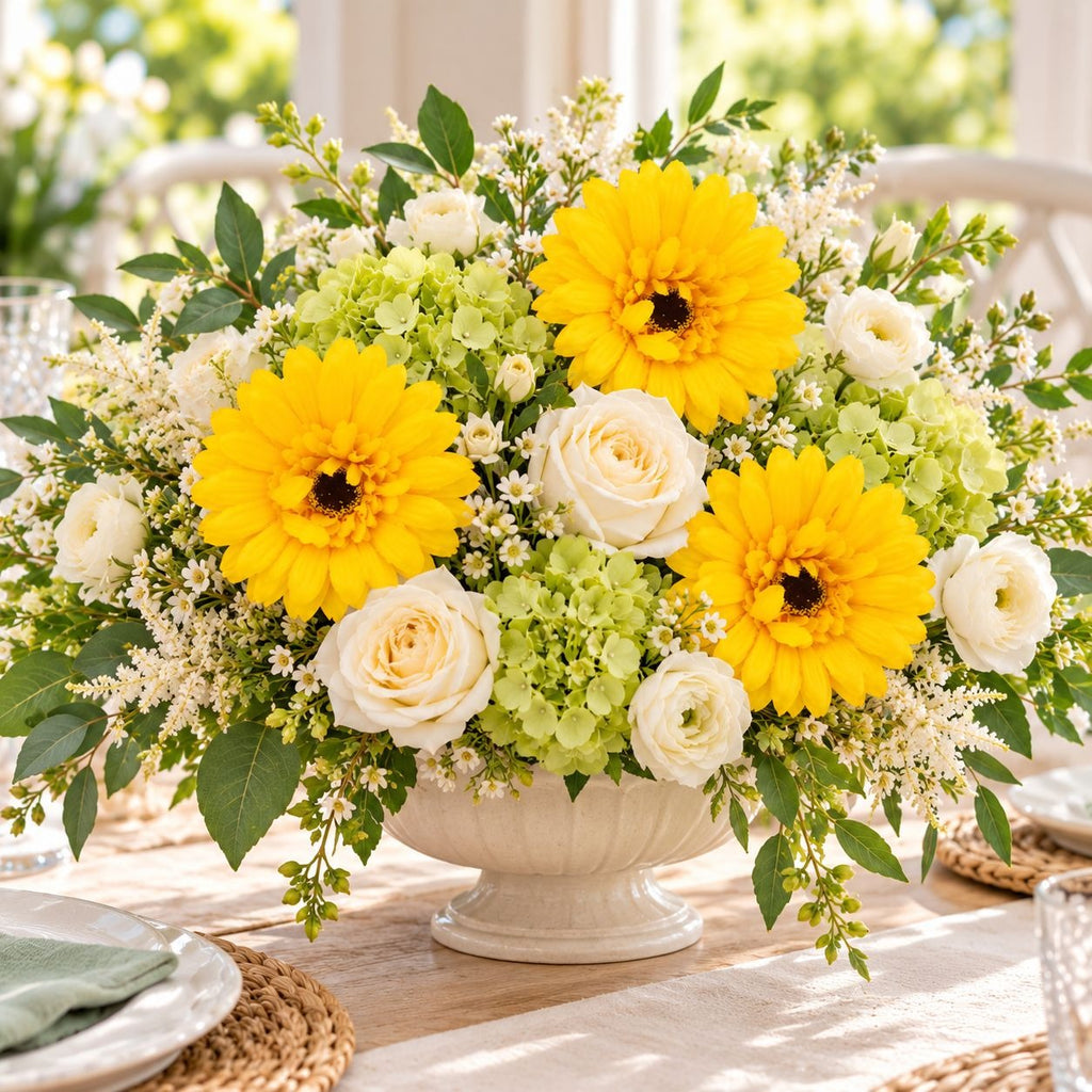 4 Yellow Artificial Gerbera Daisy Heads, 4 Inch, with Separate Wire Stems