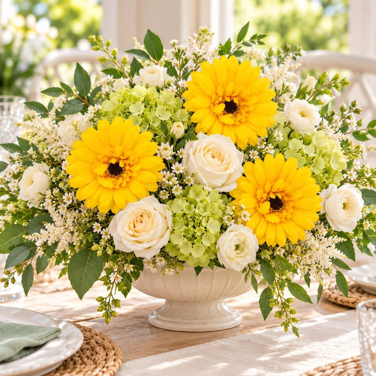 4 Yellow Artificial Gerbera Daisy Heads, 4 Inch, with Separate Wire Stems