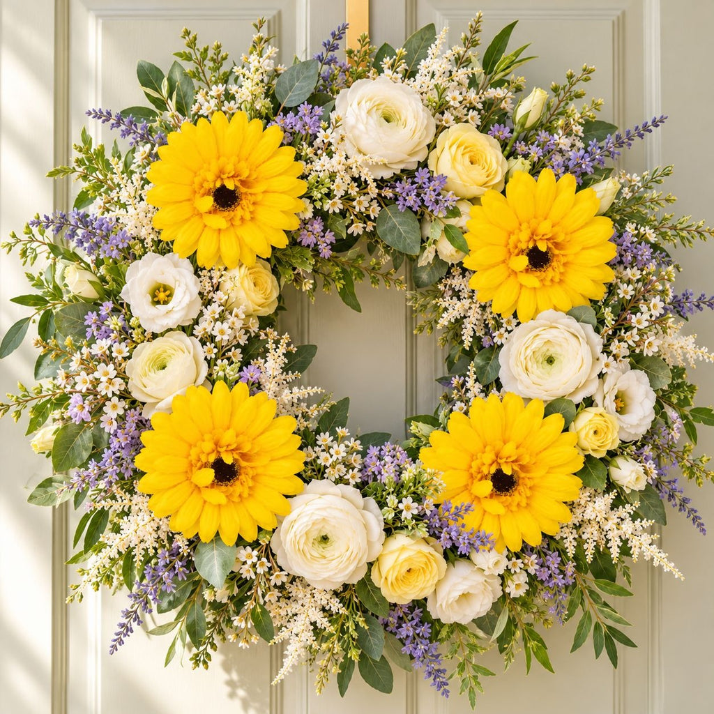 4 Yellow Artificial Gerbera Daisy Heads, 4 Inch, with Separate Wire Stems