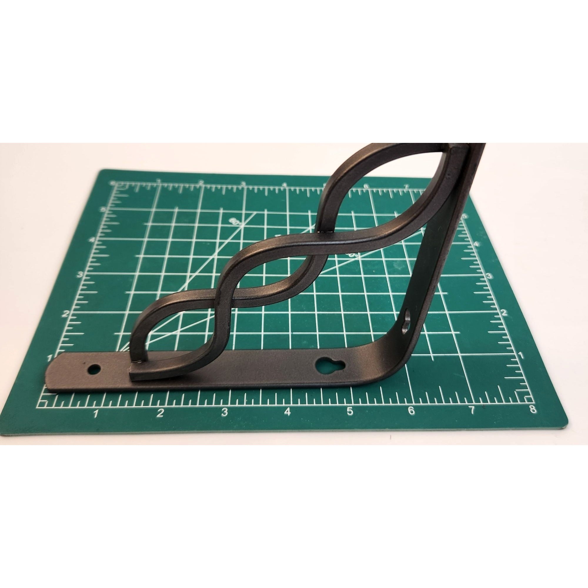 Decorative Black Metal Shelf Brackets 6"x6" | Intertwined Wave Design | Pair