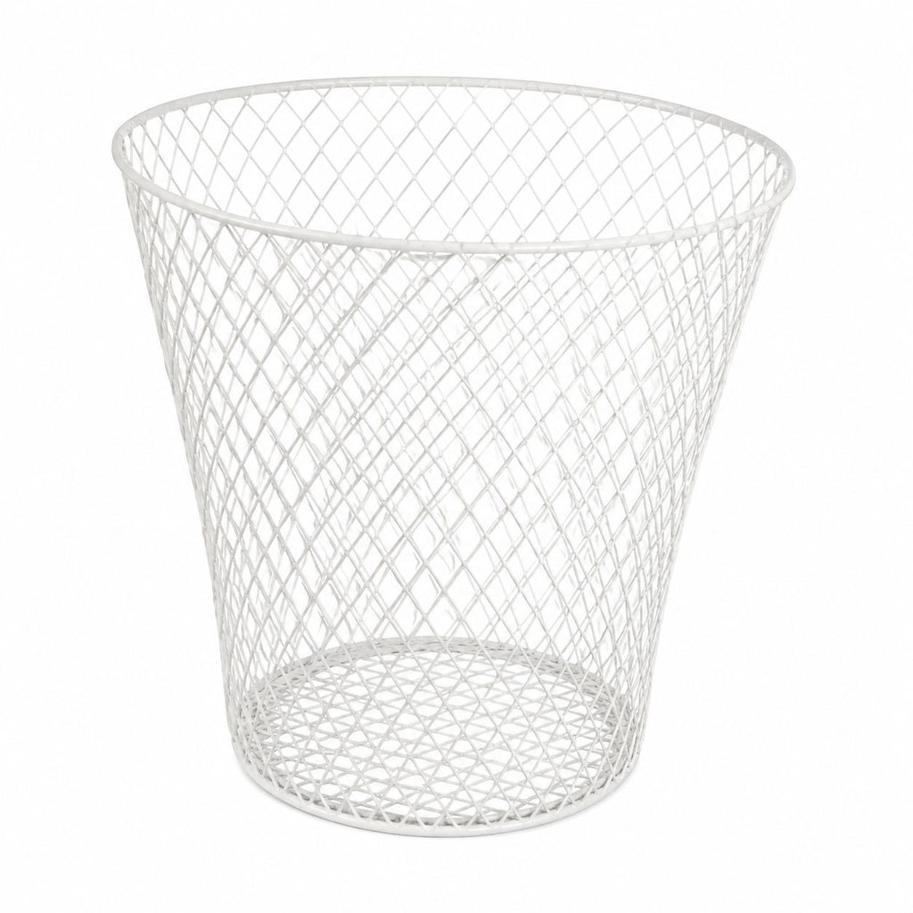 White Wire Mesh Basket Garden Cloche Plant Cover Vintage Style Chicken Protector DIY Farmhouse Decor