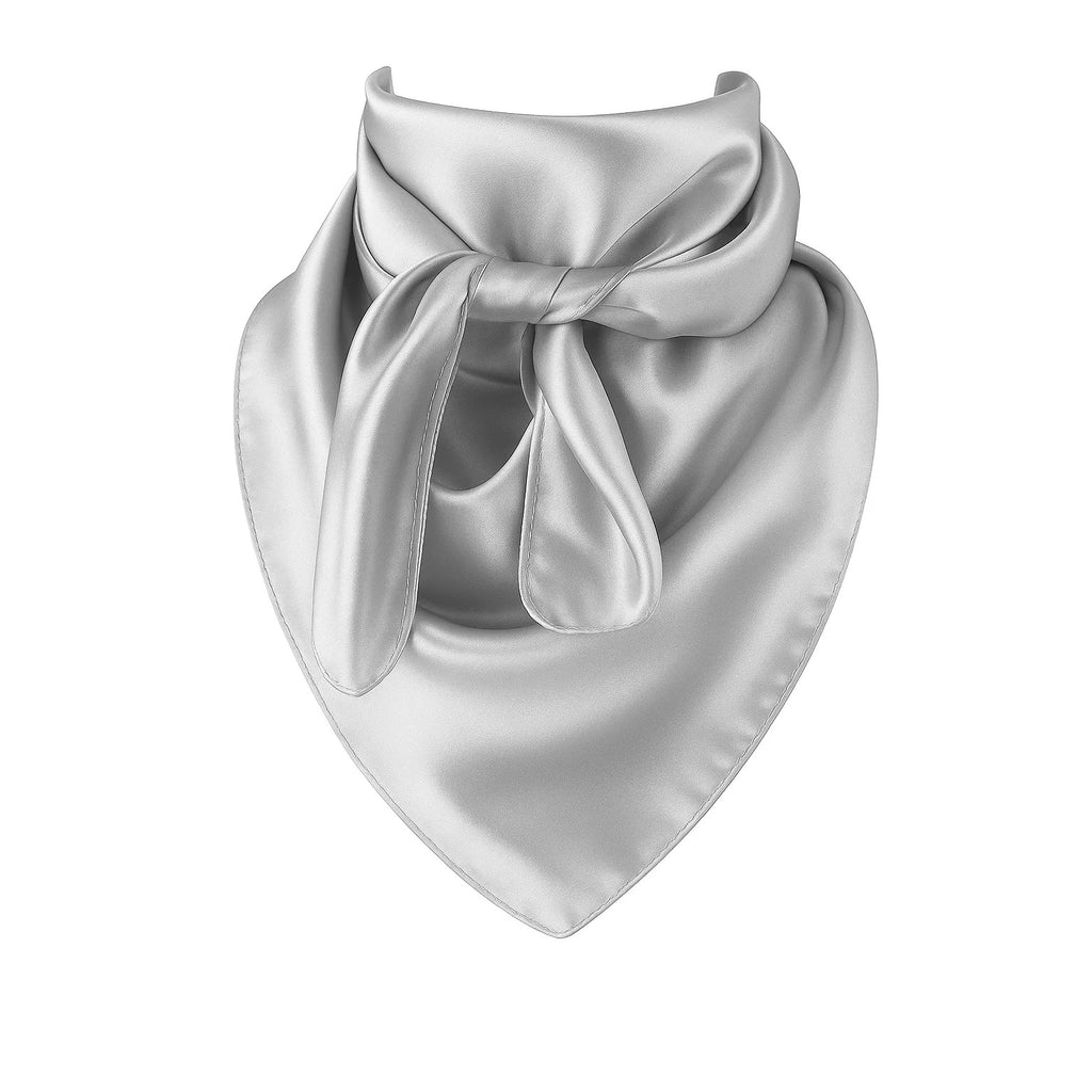 Light Gray Wild Rag Scarf 23x23" Satin Western Accessory Cowgirl or Cowboy
