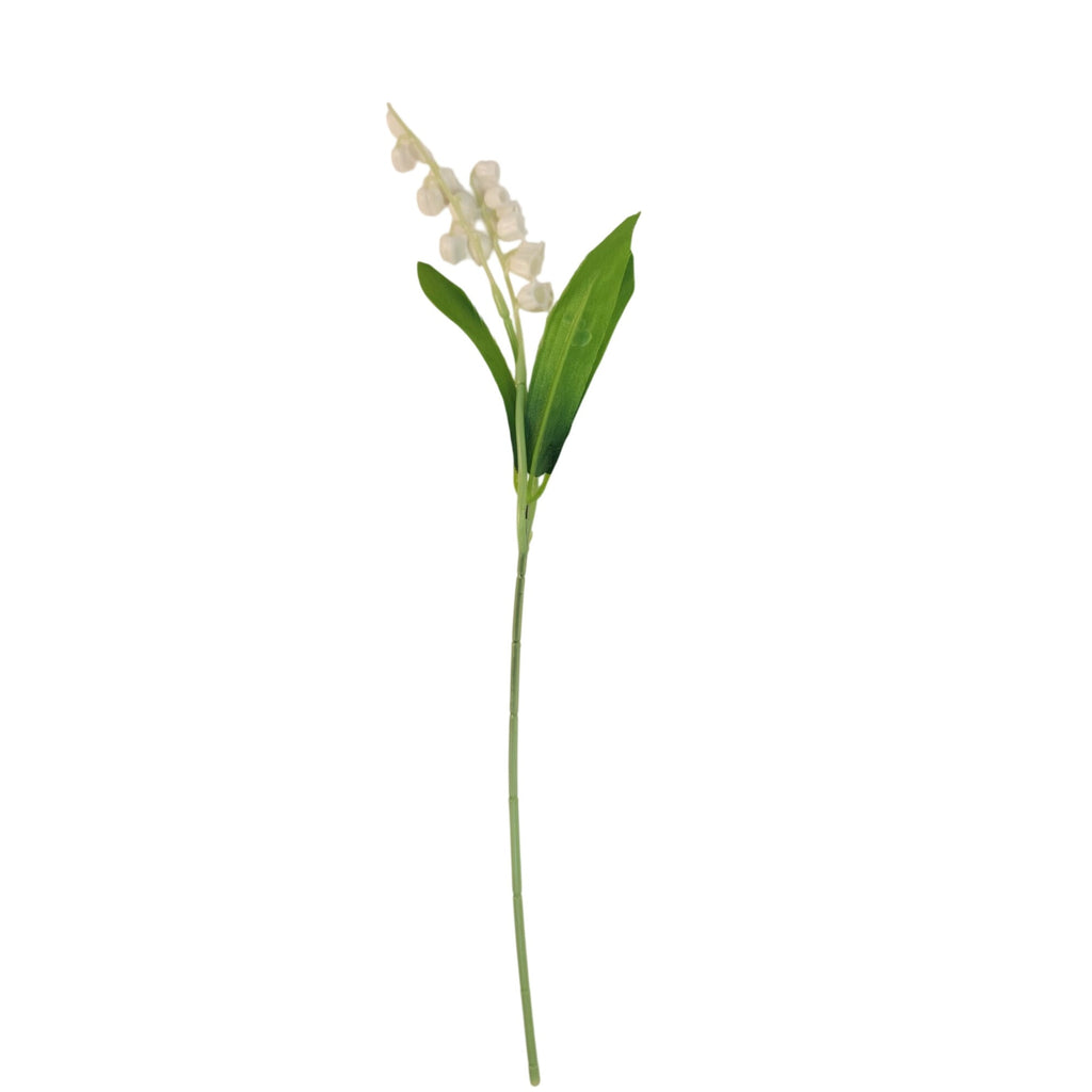 Artificial Lily Of The Valley Flowers 8 Stem Bunch Faux White Floral Bouquet Realistic Wedding Filler Flowers