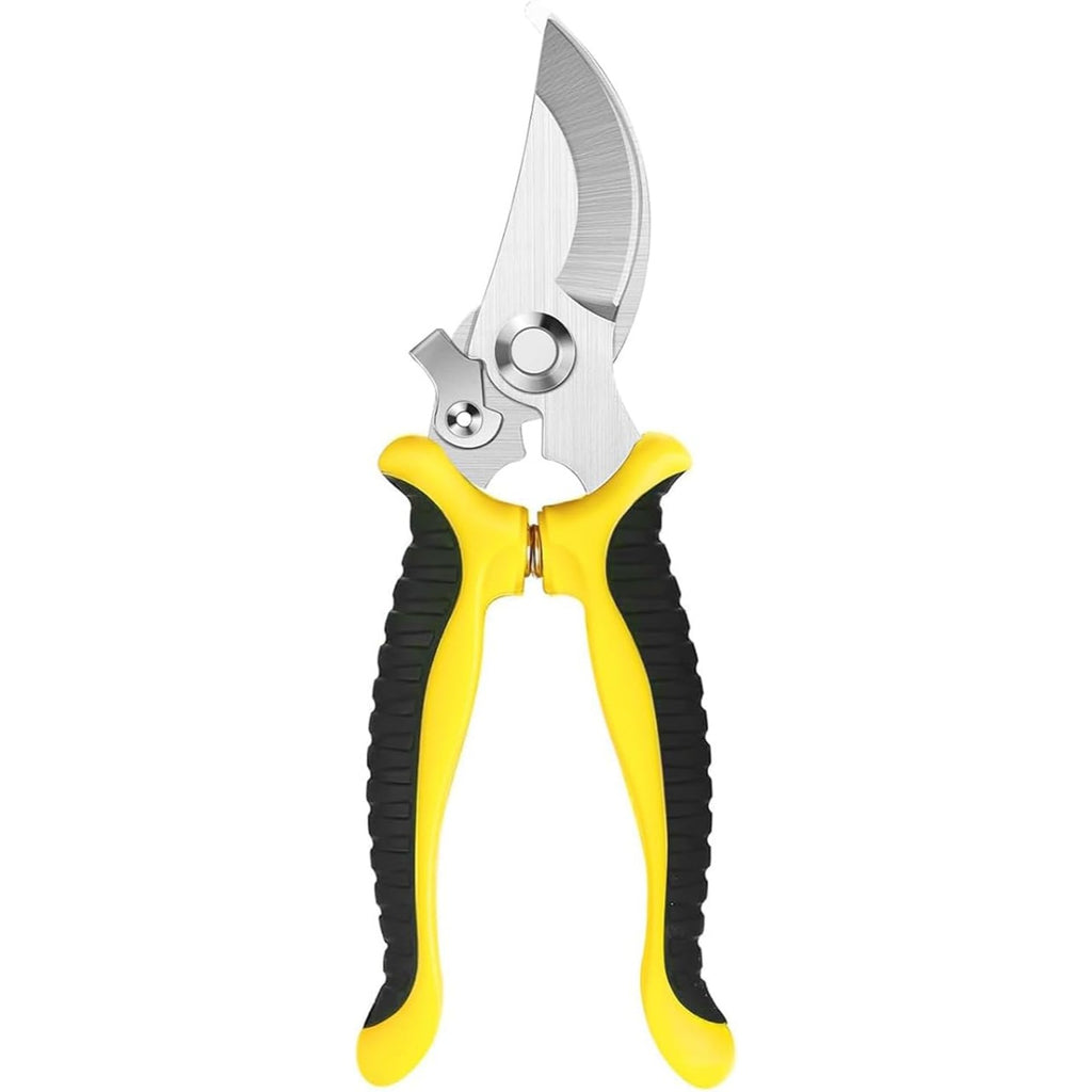 Garden Pruning Shears 7in Stainless Steel Scissors Houseplants Flowers Yellow Black