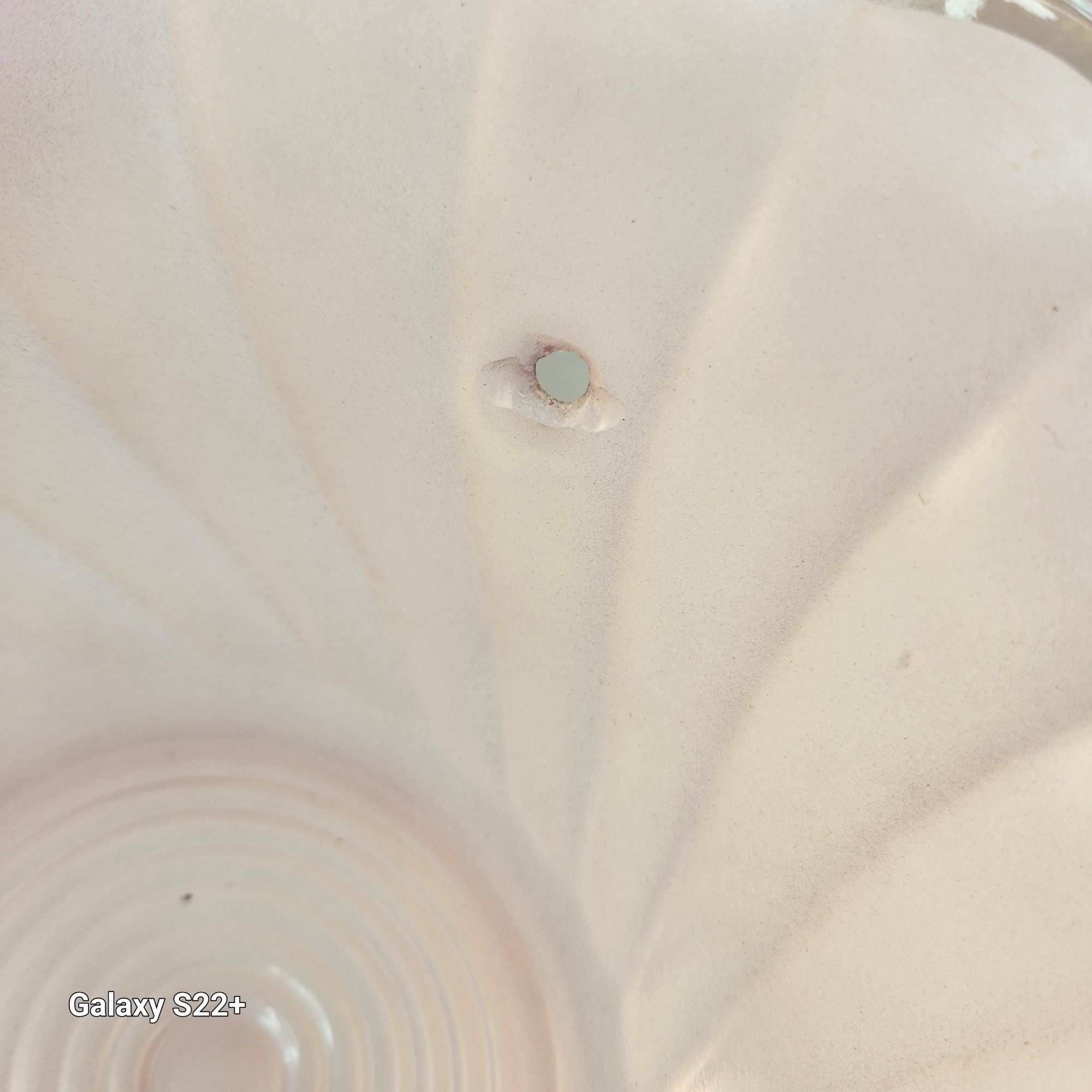 Vintage Art Deco Pink Swirl Frosted Glass Ceiling Light Globe 3 Chain Pendant Shade Scalloped Edge