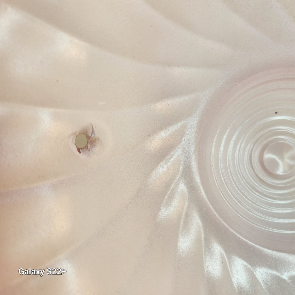 Vintage Art Deco Pink Swirl Frosted Glass Ceiling Light Globe 3 Chain Pendant Shade Scalloped Edge