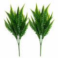 2 UV Resistant Artificial Fern Bushes Faux Fern Greenery Outdoor Fern Stems Farmhouse Decor Wreath Supplies Hanging Basket Filler