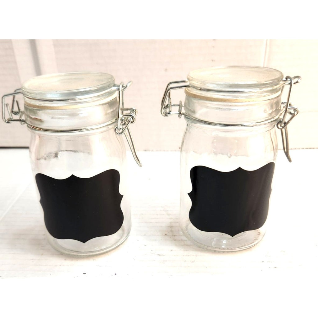 6oz glass storage jars with chalkboard labels for kitchen and craft organization