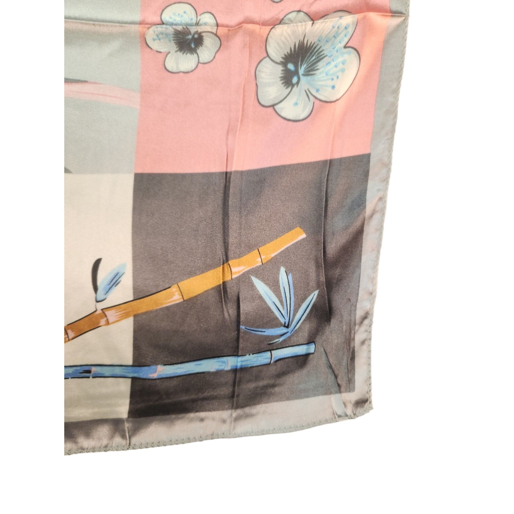 20x20 Satin Square Scarf Floral Bamboo Patchwork Hair Neck Head Wrap