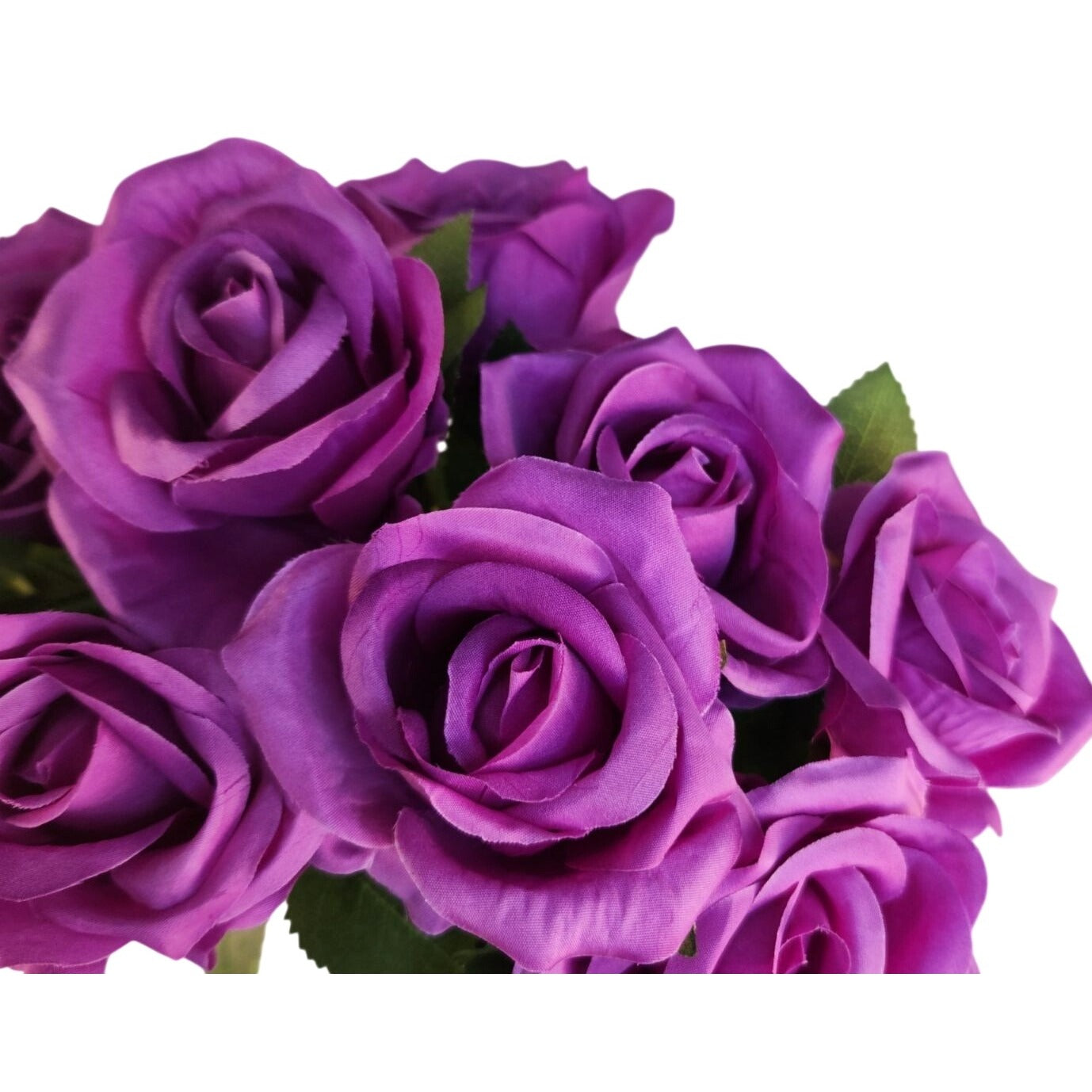Luxury Artificial Purple Rose Bouquet | Dozen Faux Roses with Ribbon | Romantic Floral Decor | Elegant Gift and Home Accent