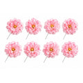 Blush Pink Peony Flower Picks Set of 8 Soft Pink Blooms Wired Floral for Wreaths Hats Hair Crafts