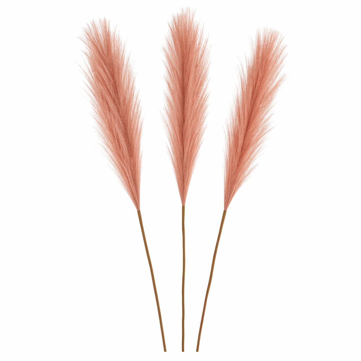 Rose Pink Pampas Grass 3 Stem Faux Pampas 21 Inch Boho Decor Rustic Vase Filler Farmhouse Floral Stems Mauve Pampas Wedding Deco