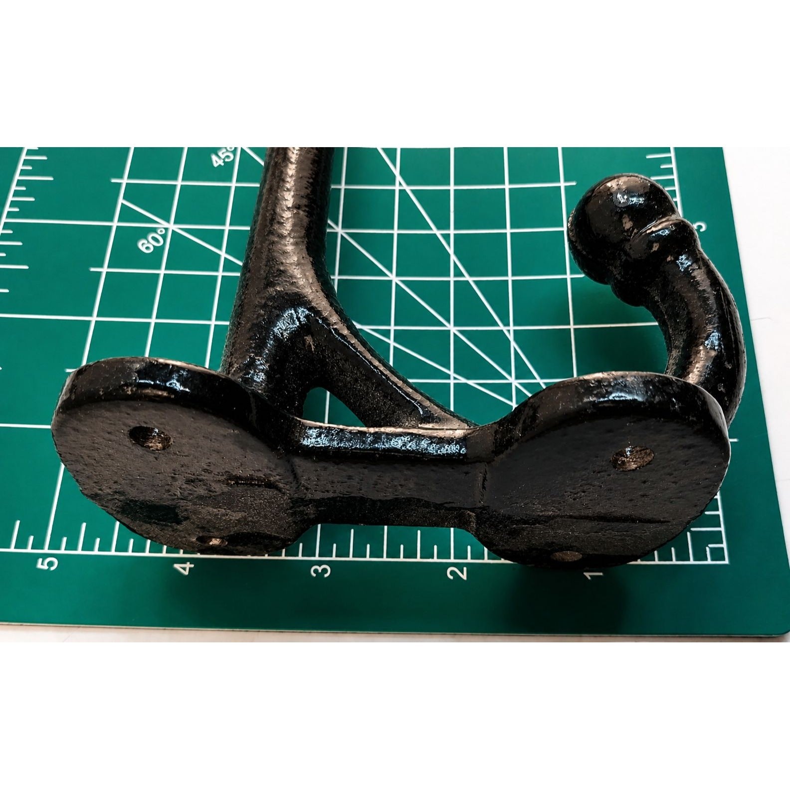 Vintage Black Iron Western Harness Wall Hooks Set of 3 Rustic Heavy Duty