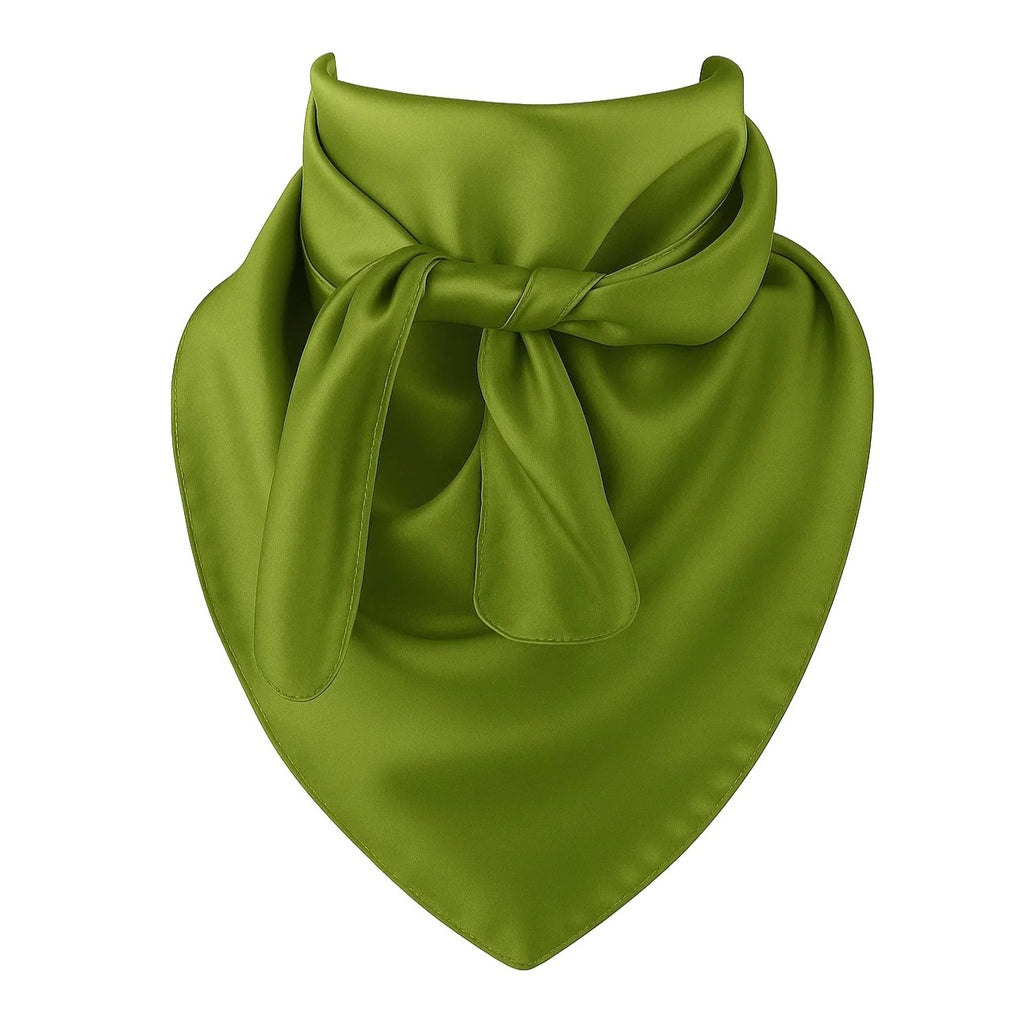 Green Wild Rag Large Scarf 35x35" Satin Western Accessory Cowgirl or Cowboy