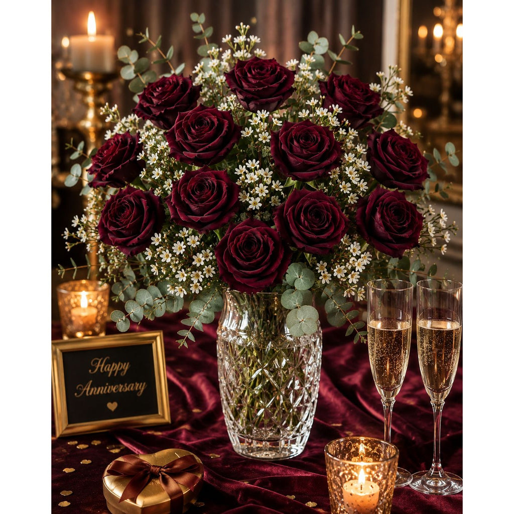 Artificial Burgundy Rose Stems Dark Red Faux Roses Velvet Flower Bouquet Gothic Wedding Decor 20 Inch Set of 6