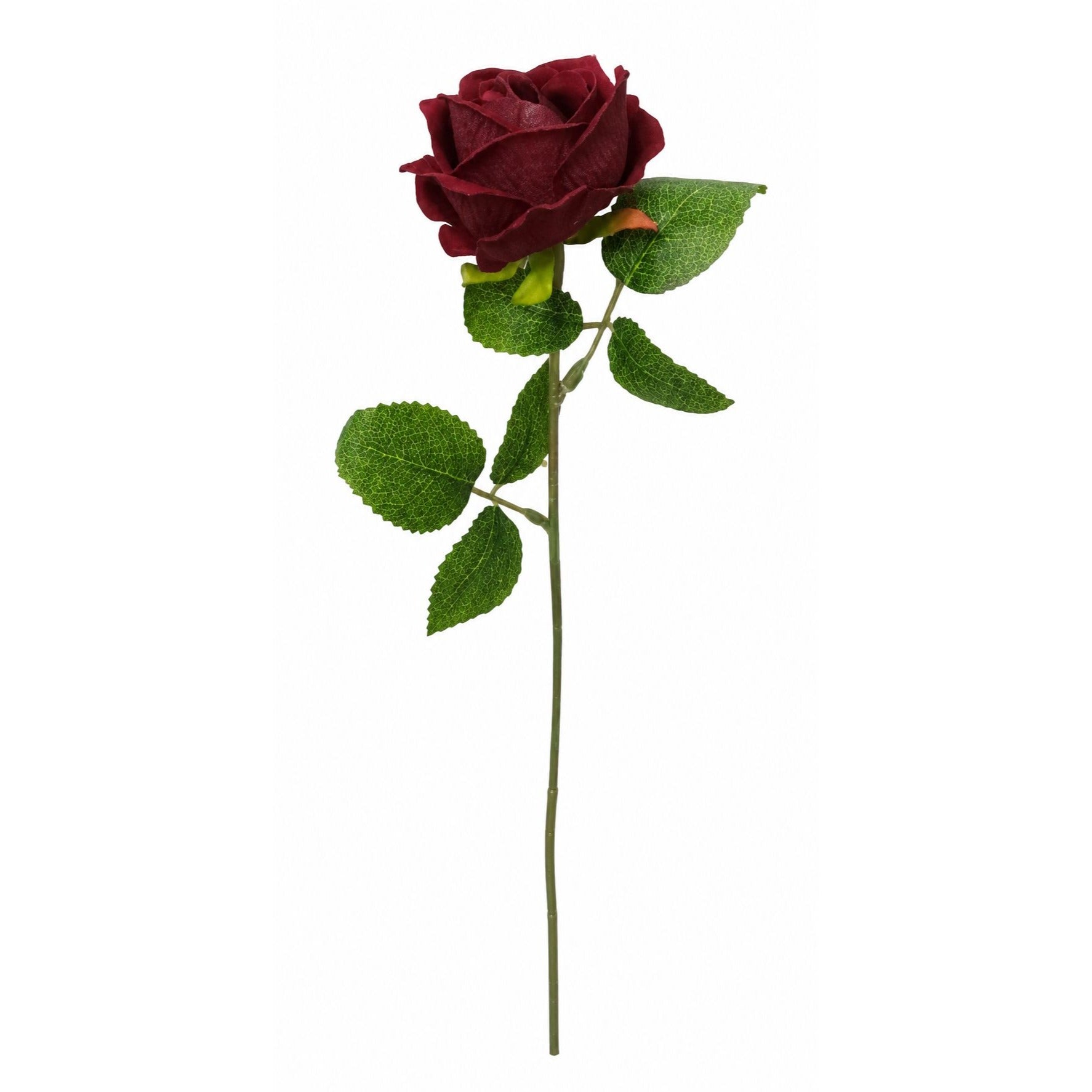 Artificial Burgundy Rose Stems Dark Red Faux Roses Velvet Flower Bouquet Gothic Wedding Decor 20 Inch Set of 6