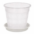 6 Inch Clear Orchid Pot with Saucer Slotted Planter Transparent Indoor Houseplant Repotting Pot