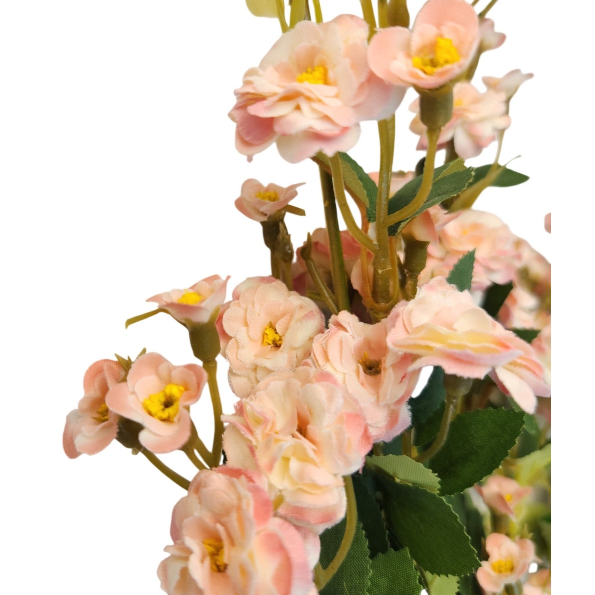 Blush Pink Cream Artificial Mini Rose Sprays Set of 2 | 29 Inch Wired Silk Filler Flowers for Wreaths Bouquets Cottage Decor