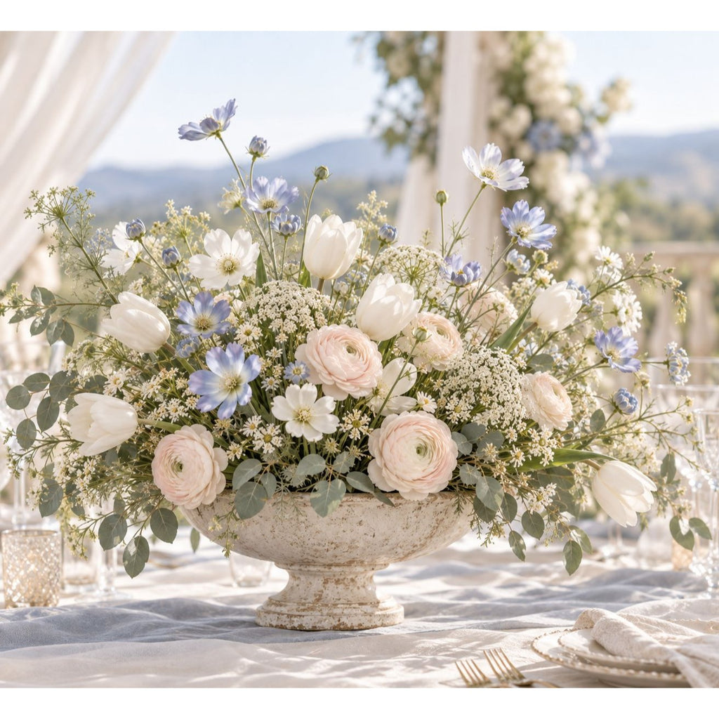 White Artificial Cosmos Stems, Set of 2, 24 Inch Wildflower Sprays
