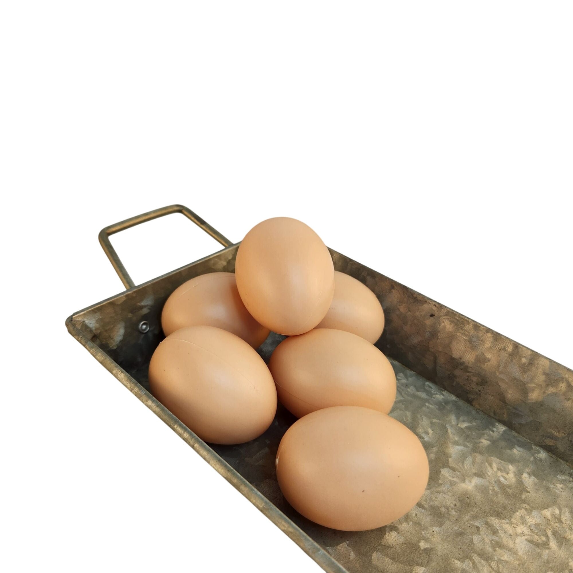 Realistic Plastic Chicken Eggs Set of 6 for Crafts | Fake Eggs for Easter Crafts