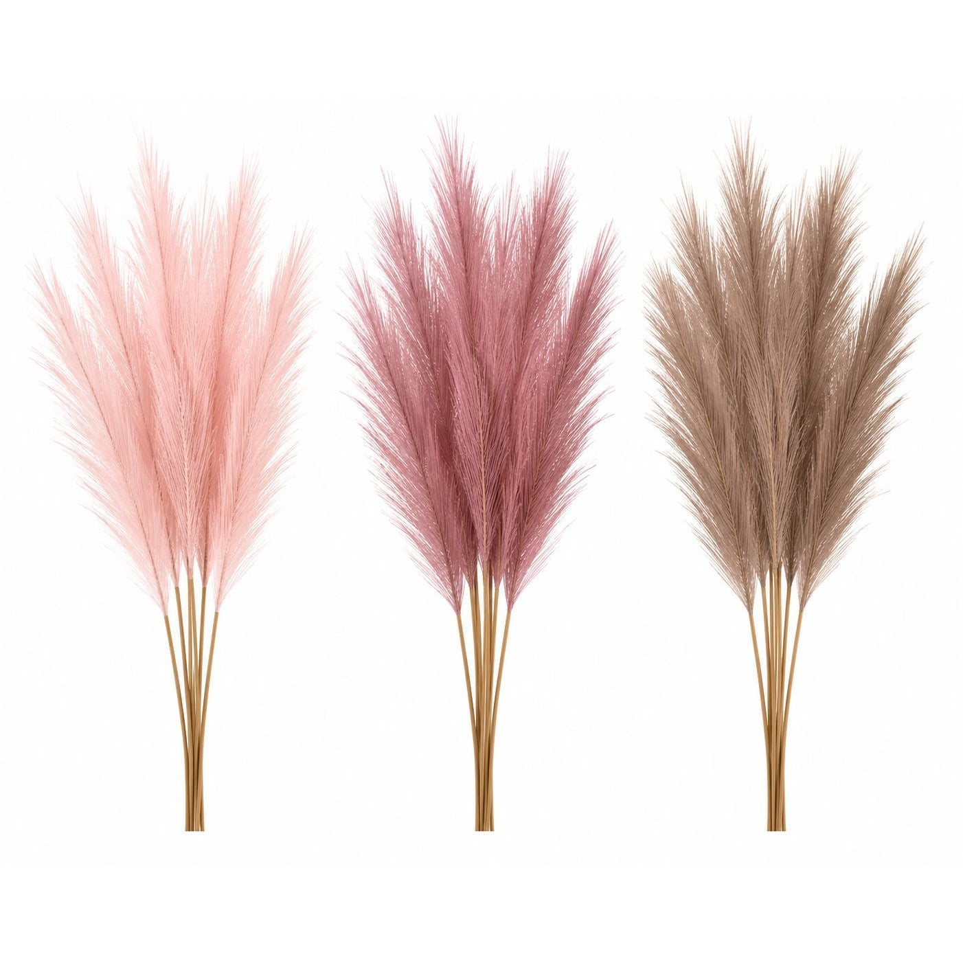 Dusty Pink Pampas Grass Decor Set of 15 Faux Pampas Stems Blush Mauve Taupe Pampas Grass Boho Wedding Decor Farmhouse Vase Filler
