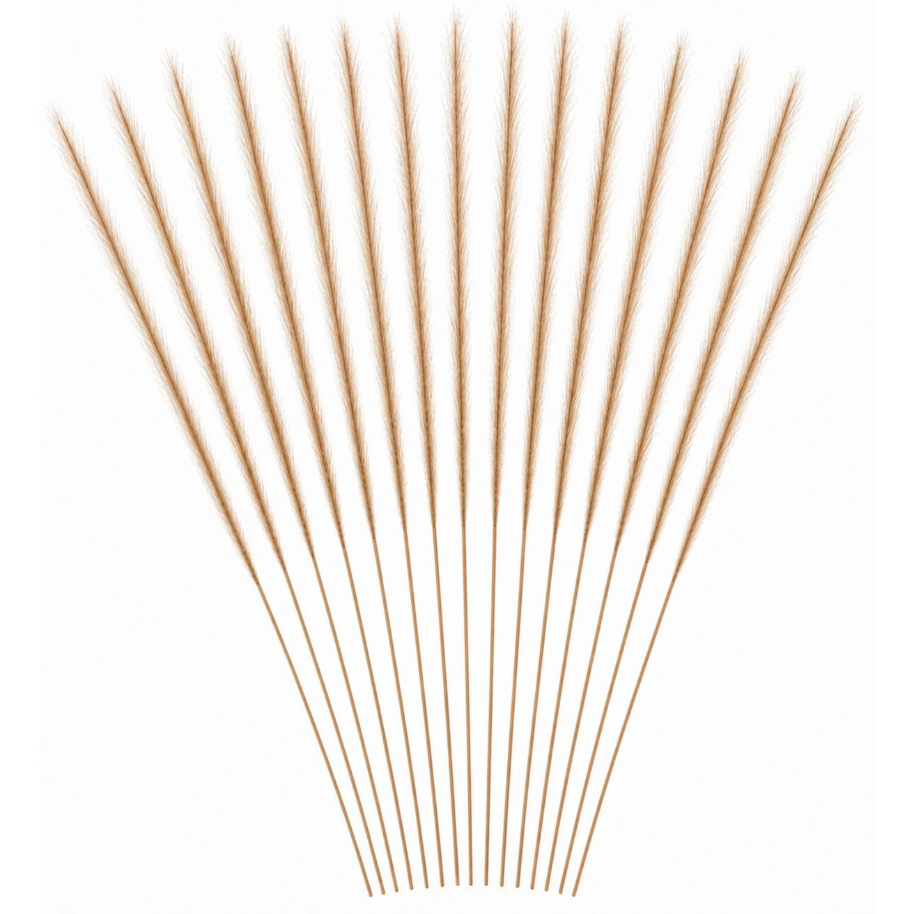 Taupe Tan Faux Feather Grass Stems, Set of 16, 31 Inch Wispy Artificial Pampas Plumes