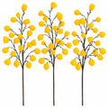 Faux Yellow Chinese Lantern Stems, Set of 3, 34 Inch Physalis Fall Branches