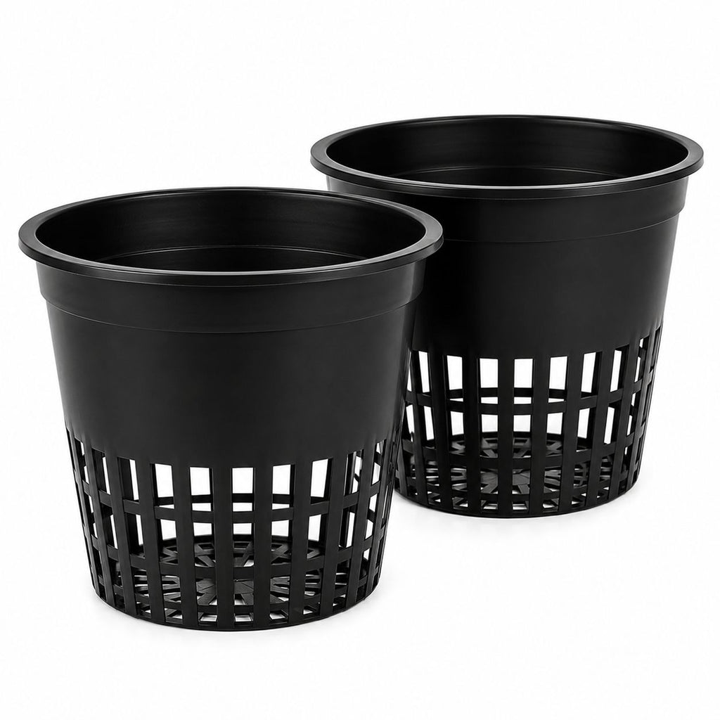 5 Inch Net Pots 2 Pack, Hydroponic Net Cups, DWC Net Pots, Mesh Plant Pots, Aquaponics Baskets, Hydroponic Grow Cups