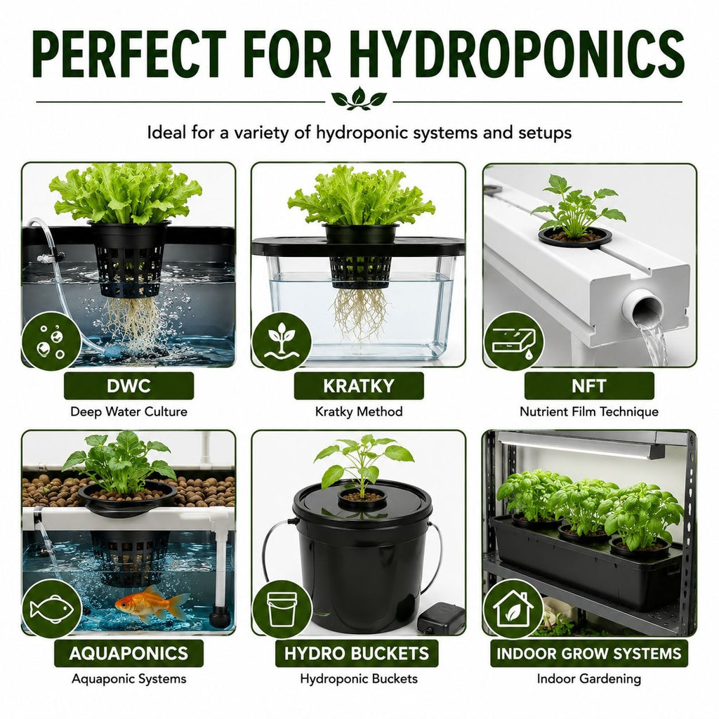 5 Inch Net Pots 2 Pack, Hydroponic Net Cups, DWC Net Pots, Mesh Plant Pots, Aquaponics Baskets, Hydroponic Grow Cups