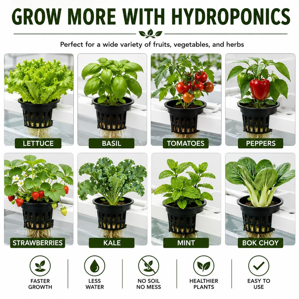 5 Inch Net Pots 2 Pack, Hydroponic Net Cups, DWC Net Pots, Mesh Plant Pots, Aquaponics Baskets, Hydroponic Grow Cups