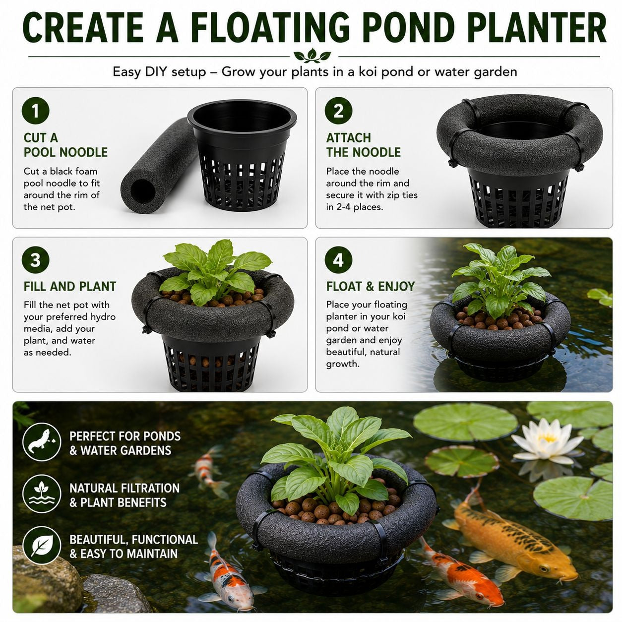 5 Inch Net Pots 2 Pack, Hydroponic Net Cups, DWC Net Pots, Mesh Plant Pots, Aquaponics Baskets, Hydroponic Grow Cups