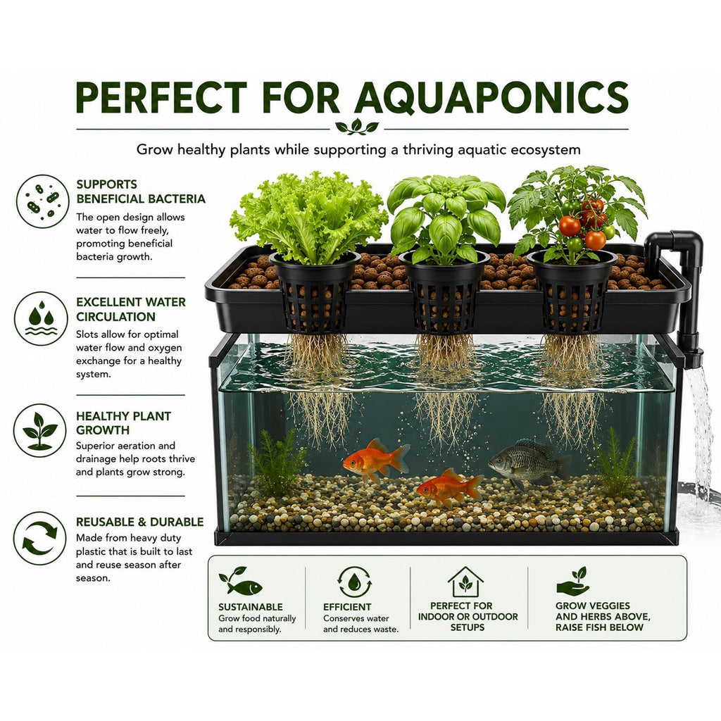 5 Inch Net Pots 2 Pack, Hydroponic Net Cups, DWC Net Pots, Mesh Plant Pots, Aquaponics Baskets, Hydroponic Grow Cups