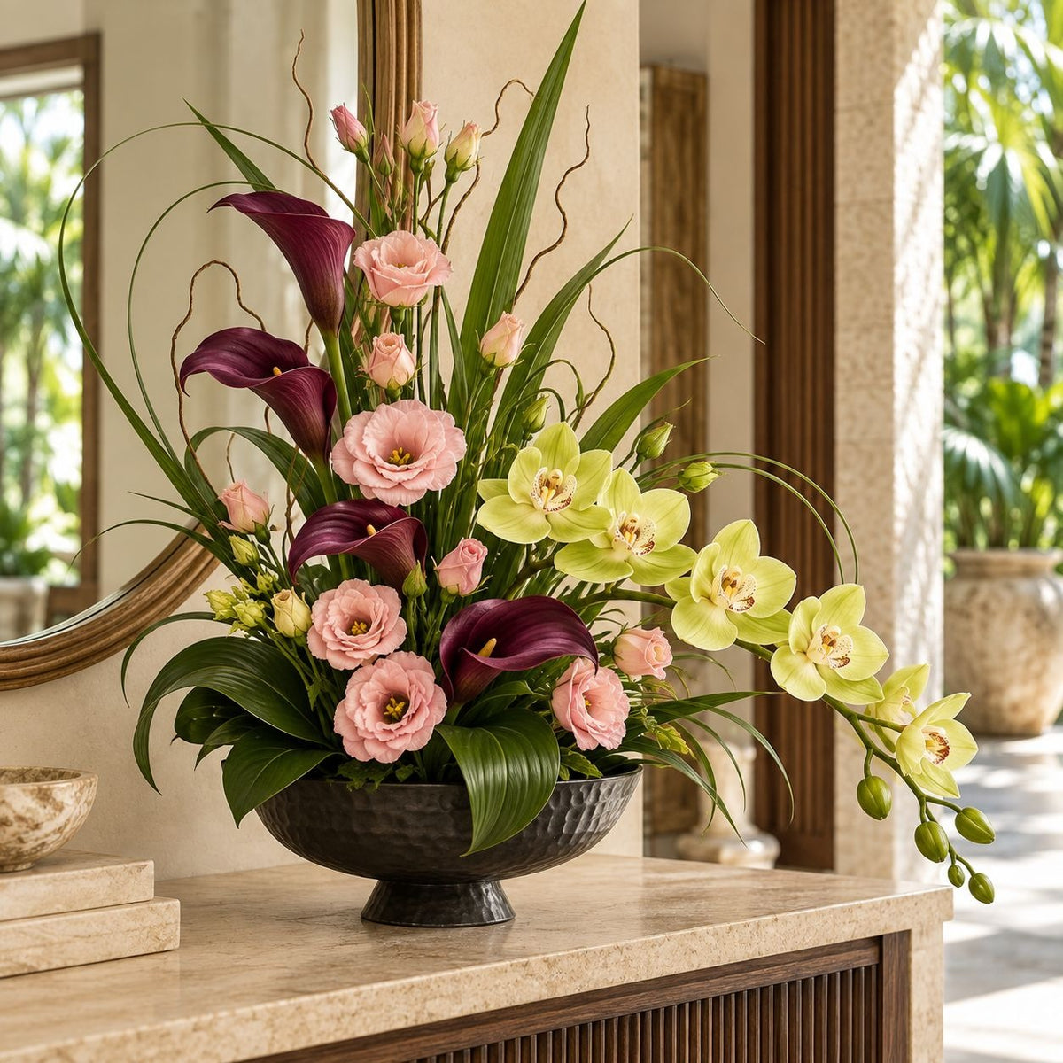 Green Phalaenopsis Orchid Stem, 31 Inch Real Touch Artificial Floral Pick
