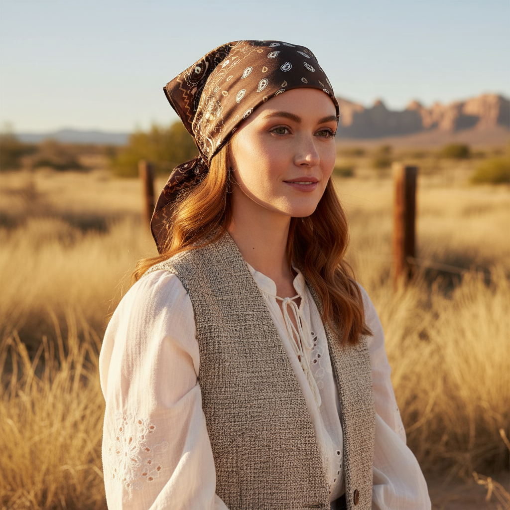Boho head-scarf lifestyle image