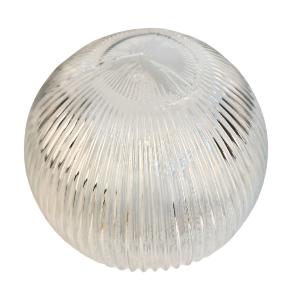 Ribbed Clear Glass Globe Light Shade Replacement For Vintage Or Industrial Fixtures