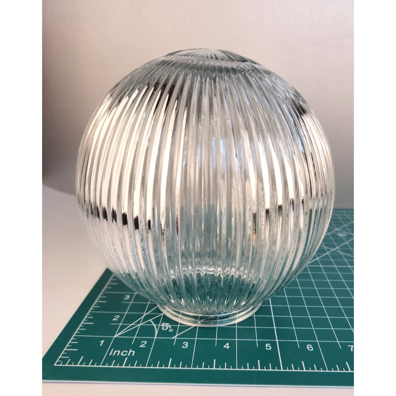 Ribbed Clear Glass Globe Light Shade Replacement For Vintage Or Industrial Fixtures