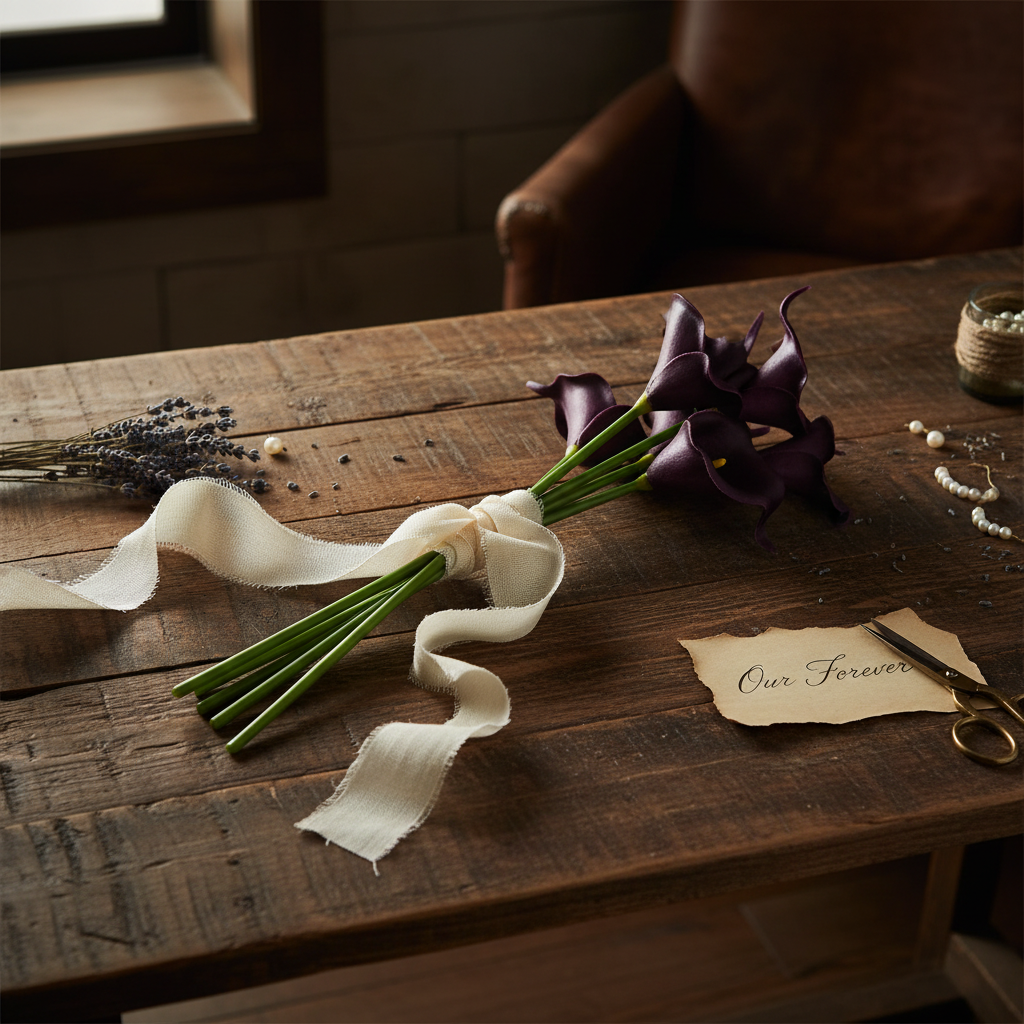 Bundled stems rustic styling