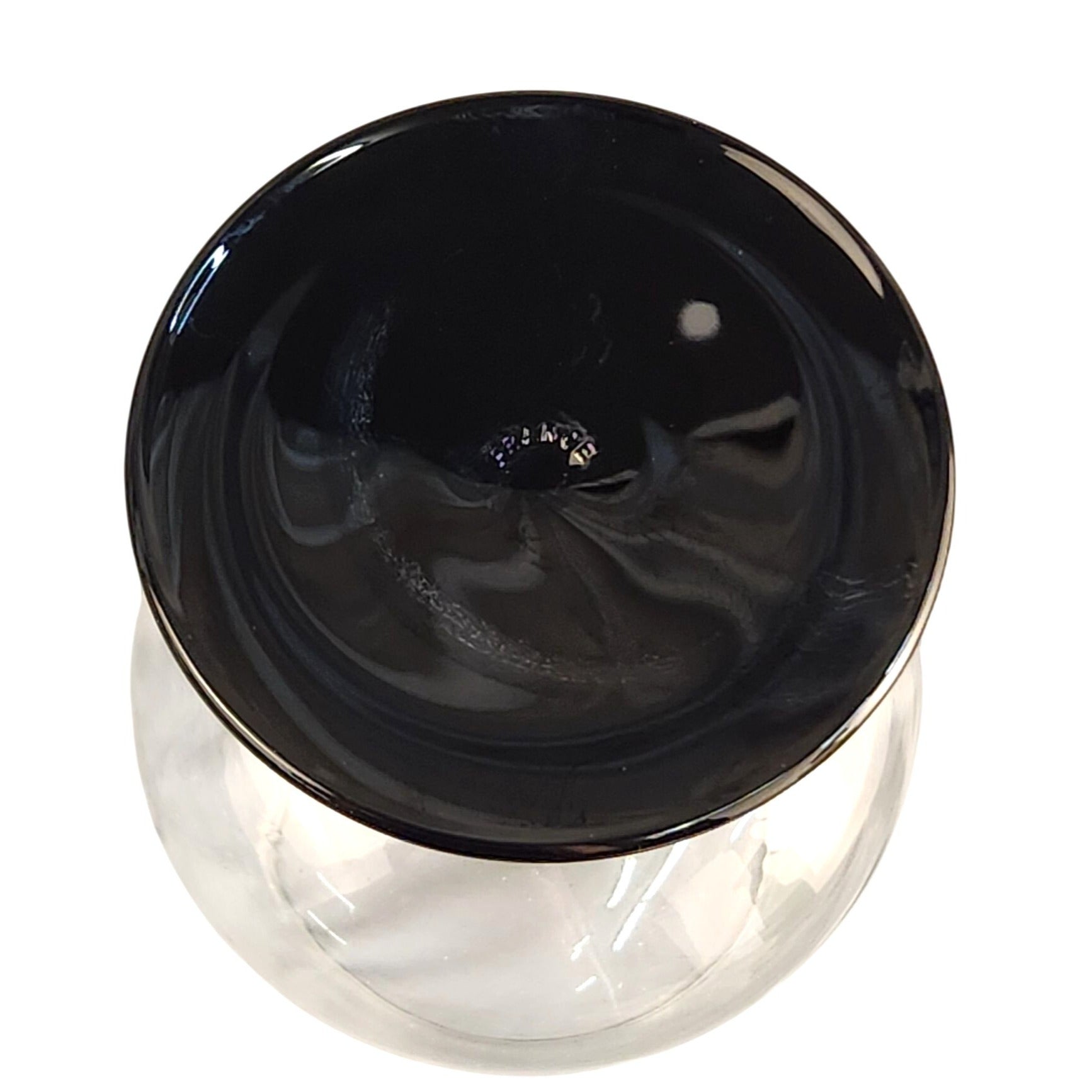 Vintage Luminarc Domino Cognac Glasses Set of 2, Black Stem French Brandy Snifters