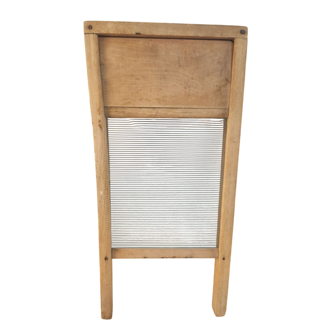 Vintage Victory 508 Washboard Glass Wood 1940s Rustic Farmhouse Americana Decor