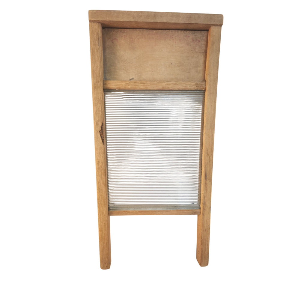 Vintage Victory 508 Washboard Glass Wood 1940s Rustic Farmhouse Americana Decor