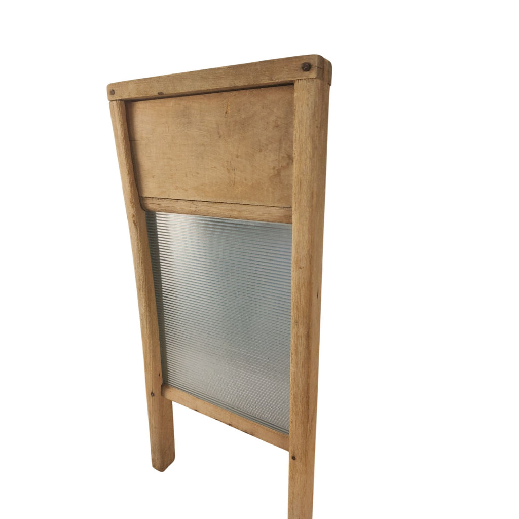 Vintage Victory 508 Washboard Glass Wood 1940s Rustic Farmhouse Americana Decor