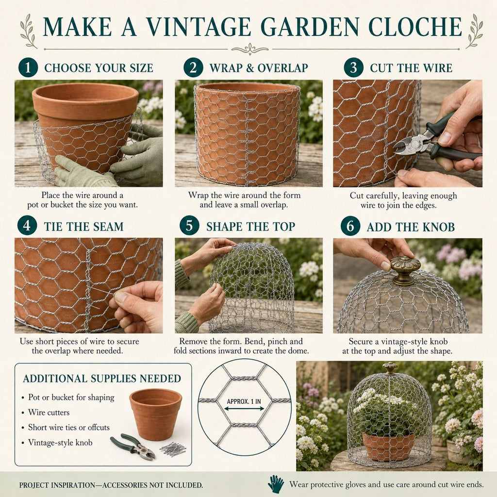 Galvanized Chicken Wire Roll with 50 Zip Ties, 13.7 In x 118 In Garden Mesh