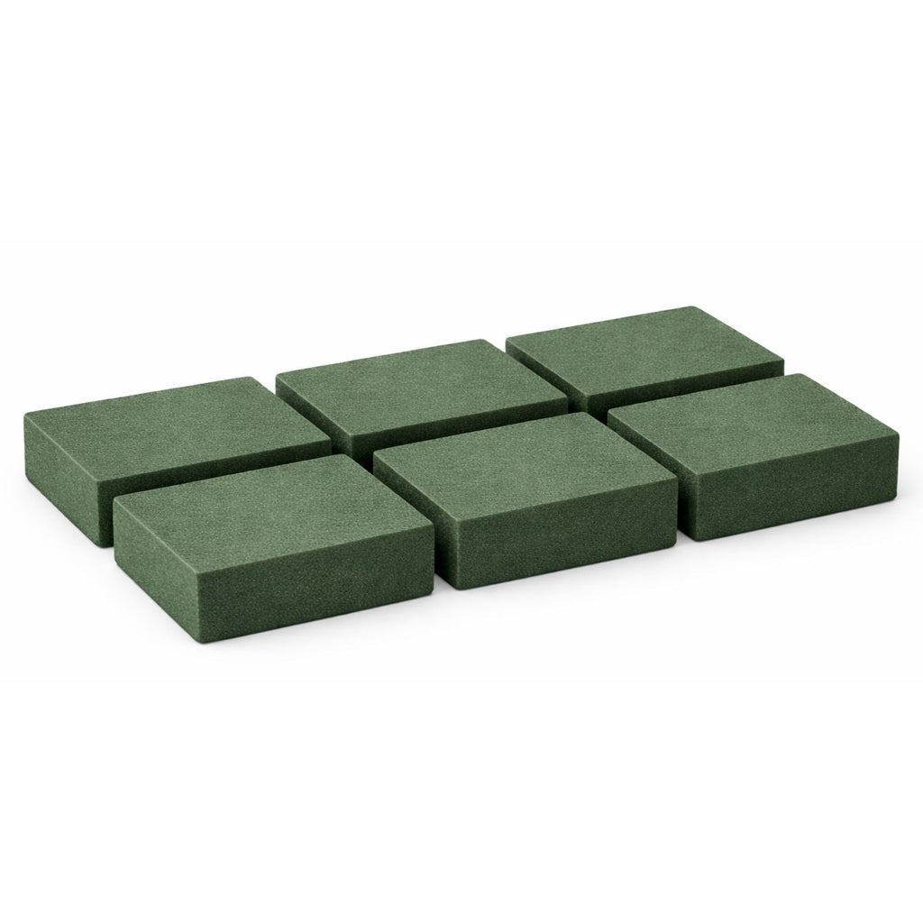 Wet Floral Foam Blocks 6 Pack – Small Green Foam for Fresh Flowers, Wedding & Event Centerpieces