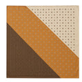 Western Scarf 26x26 Tan Cream Brown Satin Square Color Block Cowgirl Bandana