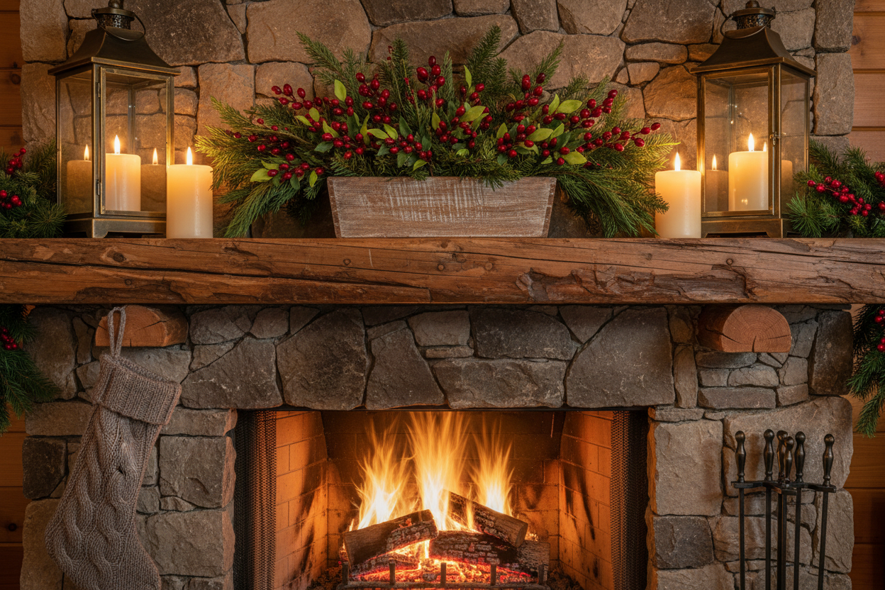 Cabin Mantel Decor